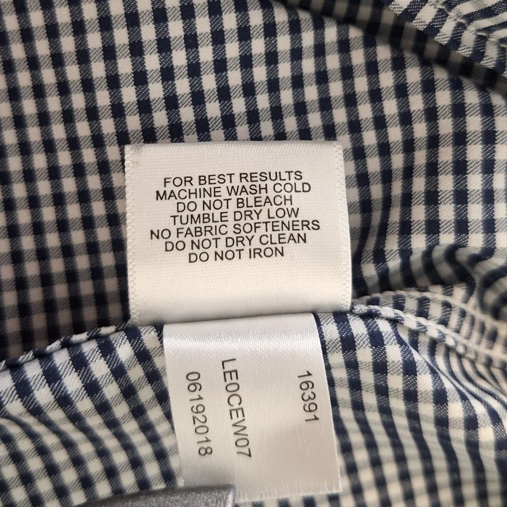 Xavier Musketeers Peter Millar XL Blouse Blue Check Gingham No Iron X Logo Ruffl - Picture 9 of 9